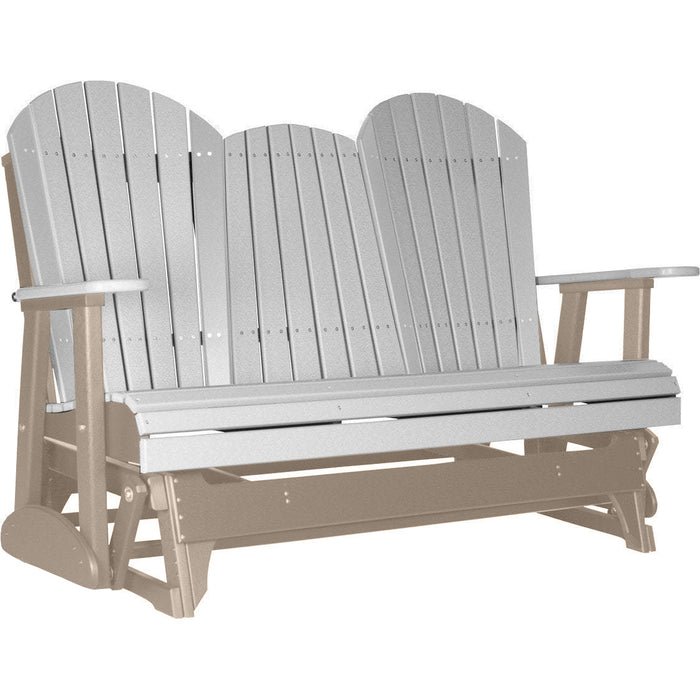 LuxCraft LuxCraft Dove Gray 5 ft. Recycled Plastic Adirondack Outdoor Glider Adirondack Glider