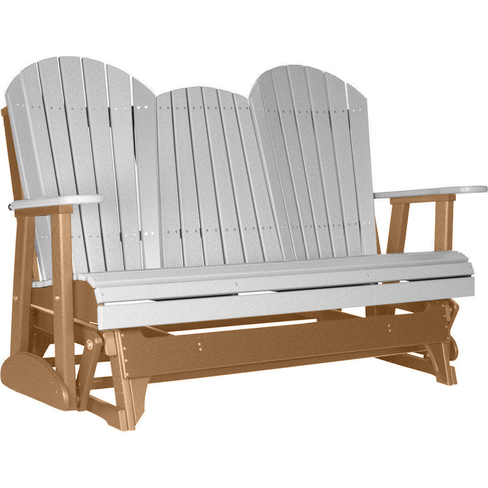 LuxCraft LuxCraft Dove Gray 5 ft. Recycled Plastic Adirondack Outdoor Glider Dove Gray on Cedar Adirondack Glider 5APGDGC