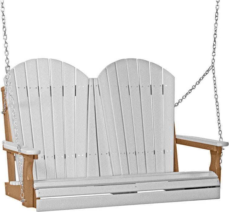 LuxCraft LuxCraft Dove Gray Adirondack 4ft. Recycled Plastic Porch Swing Dove Gray on Cedar / Adirondack Porch Swing Porch Swing 4APSDGC