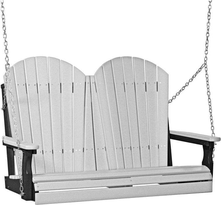 LuxCraft LuxCraft Dove Gray Adirondack 4ft. Recycled Plastic Porch Swing Porch Swing