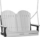 LuxCraft LuxCraft Dove Gray Adirondack 4ft. Recycled Plastic Porch Swing With Cup Holder Dove Gray on Black / Adirondack Porch Swing Porch Swing 4APSDGB-CH