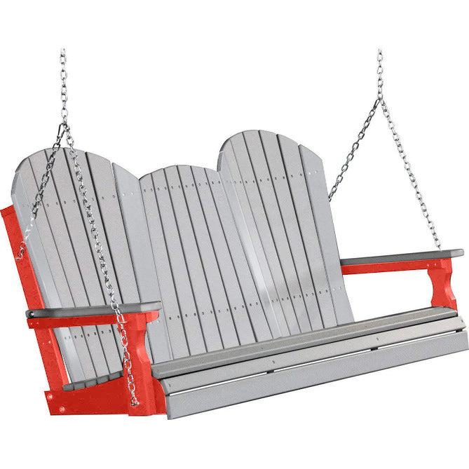 LuxCraft LuxCraft Dove Gray Adirondack 5ft. Recycled Plastic Porch Swing Porch Swing