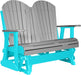 LuxCraft LuxCraft Gray 4 ft. Recycled Plastic Adirondack Outdoor Glider Gray on Aruba Blue Adirondack Glider 4APGGAB