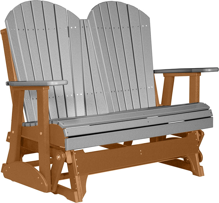 LuxCraft LuxCraft Gray 4 ft. Recycled Plastic Adirondack Outdoor Glider Gray on Cedar Adirondack Glider 4APGGC