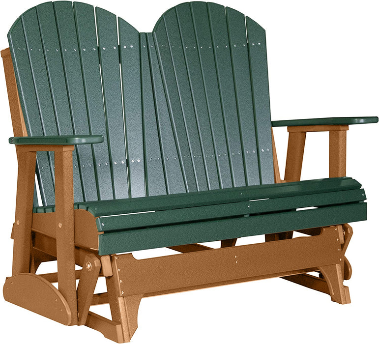 LuxCraft LuxCraft Green 4 ft. Recycled Plastic Adirondack Outdoor Glider Green on Cedar Adirondack Glider 4APGGC