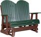 LuxCraft LuxCraft Green 4 ft. Recycled Plastic Adirondack Outdoor Glider Green on Chestnut Brown Adirondack Glider 4APGGCB