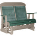 LuxCraft LuxCraft Green 4 ft. Recycled Plastic Highback Outdoor Glider Bench Green on Weatherwood Highback Glider 4CPGGWW