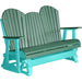 LuxCraft LuxCraft Green 5 ft. Recycled Plastic Adirondack Outdoor Glider Green on Aruba Blue Adirondack Glider 5APGGAB