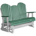 LuxCraft LuxCraft Green 5 ft. Recycled Plastic Adirondack Outdoor Glider Green on Dove Gray Adirondack Glider 5APGGDG