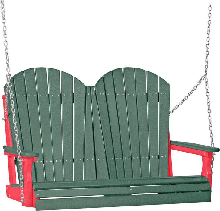 LuxCraft LuxCraft Green Adirondack 4ft. Recycled Plastic Porch Swing Porch Swing