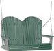 LuxCraft LuxCraft Green Adirondack 4ft. Recycled Plastic Porch Swing With Cup Holder Green on Gray / Adirondack Porch Swing Porch Swing 4APSGGR-CH