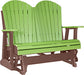 LuxCraft LuxCraft Lime Green 4 ft. Recycled Plastic Adirondack Outdoor Glider Lime Green on Chestnut Brown Adirondack Glider 4APGLGCB