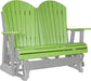 LuxCraft LuxCraft Lime Green 4 ft. Recycled Plastic Adirondack Outdoor Glider Lime Green on Gray Adirondack Glider 4APGLGGR