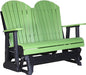 LuxCraft LuxCraft Lime Green 4 ft. Recycled Plastic Adirondack Outdoor Glider With Cup Holder Lime Green on Black Adirondack Glider 4APGLGB-CH