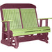 LuxCraft LuxCraft Lime Green 4 ft. Recycled Plastic Highback Outdoor Glider Bench Lime Green on Cherrywood Highback Glider 4CPGLGCW