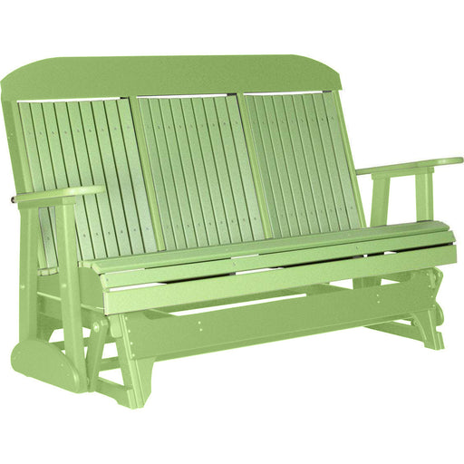 LuxCraft LuxCraft Lime Green 5 ft. Recycled Plastic Highback Outdoor Glider Lime Green Highback Glider 5CPGLG