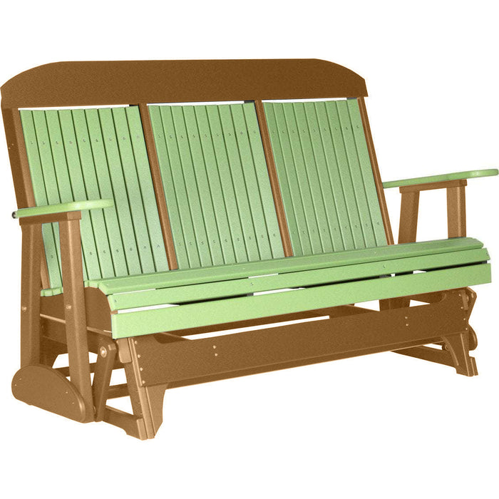 LuxCraft LuxCraft Lime Green 5 ft. Recycled Plastic Highback Outdoor Glider Lime Green on Cedar Highback Glider 5CPGLGC