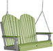 LuxCraft LuxCraft Lime Green Adirondack 4ft. Recycled Plastic Porch Swing Lime Green on Gray / Adirondack Porch Swing Porch Swing 4APSLGGR