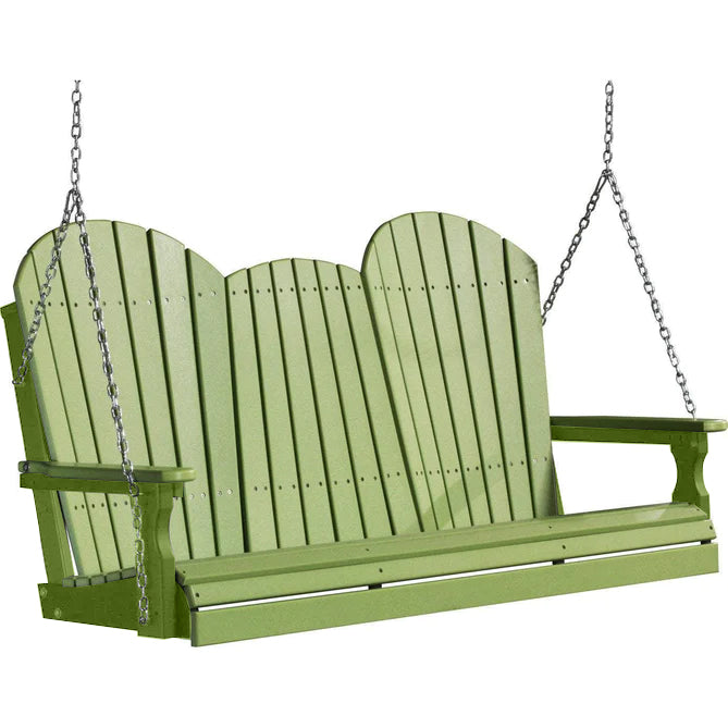 LuxCraft LuxCraft Lime Green Adirondack 5ft. Recycled Plastic Porch Swing Lime Green / Adirondack Porch Swing Porch Swing 5APSLG