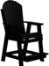 LuxCraft Luxcraft Recycled Plastic Counter Height Adirondack Tete-a-tete Balcony Set Black Balcony Table 2xPABC-1xBTT-B