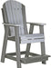 LuxCraft Luxcraft Recycled Plastic Counter Height Adirondack Tete-a-tete Balcony Set Dove Gray on Slate Balcony Table 2xPABC-1xBTT-DGS