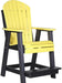 LuxCraft Luxcraft Recycled Plastic Counter Height Adirondack Tete-a-tete Balcony Set Yellow on Black Balcony Table 2xPABC-1xBTT-YB