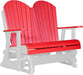 LuxCraft LuxCraft Red 4 ft. Recycled Plastic Adirondack Outdoor Glider With Cup Holder Red on White Adirondack Glider 4APGRWH-CH