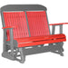 LuxCraft LuxCraft Red 4 ft. Recycled Plastic Highback Outdoor Glider Bench Red on Slate Highback Glider 4CPGRS