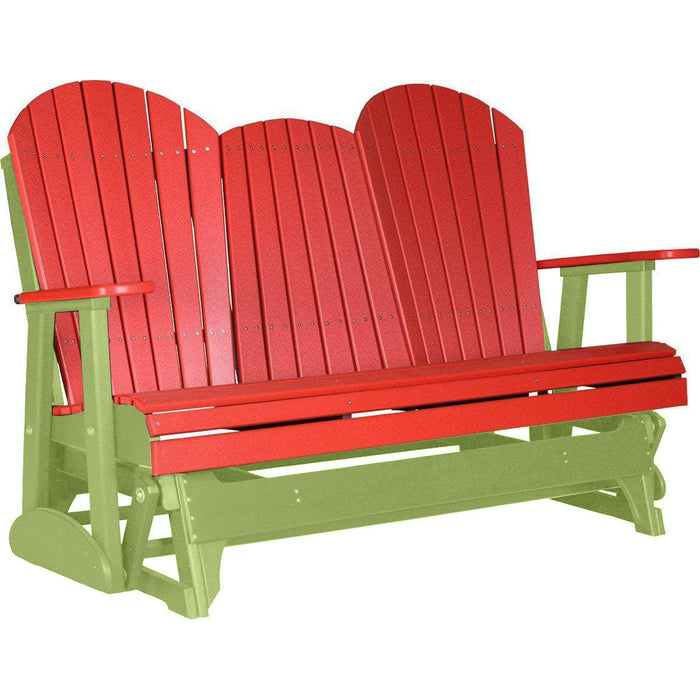 LuxCraft LuxCraft Red 5 ft. Recycled Plastic Adirondack Outdoor Glider Adirondack Glider