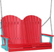 LuxCraft LuxCraft Red Adirondack 4ft. Recycled Plastic Porch Swing Red on Aruba Blue / Adirondack Porch Swing Porch Swing 4APSRAB