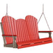 LuxCraft LuxCraft Red Adirondack 5ft. Recycled Plastic Porch Swing Red On Black / Adirondack Porch Swing Porch Swing 5APSRB