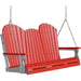 LuxCraft LuxCraft Red Adirondack 5ft. Recycled Plastic Porch Swing With Cup Holder Porch Swing