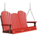 LuxCraft LuxCraft Red Adirondack 5ft. Recycled Plastic Porch Swing With Cup Holder Porch Swing