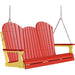 LuxCraft LuxCraft Red Adirondack 5ft. Recycled Plastic Porch Swing With Cup Holder Porch Swing