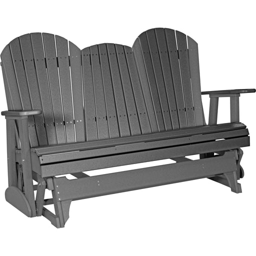 LuxCraft LuxCraft Slate 5 ft. Recycled Plastic Adirondack Outdoor Glider Slate Adirondack Glider 5APGS