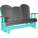 LuxCraft LuxCraft Slate 5 ft. Recycled Plastic Adirondack Outdoor Glider Slate on Aruba Blue Adirondack Glider 5APGSAB