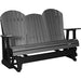 LuxCraft LuxCraft Slate 5 ft. Recycled Plastic Adirondack Outdoor Glider Slate On Black Adirondack Glider 5APGSB