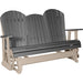 LuxCraft LuxCraft Slate 5 ft. Recycled Plastic Adirondack Outdoor Glider Slate on Weatherwood Adirondack Glider 5APGSWW