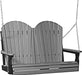 LuxCraft LuxCraft Slate Adirondack 4ft. Recycled Plastic Porch Swing With Cup Holder Slate on Black / Adirondack Porch Swing Porch Swing 4APSSB-CH