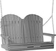 LuxCraft LuxCraft Slate Adirondack 4ft. Recycled Plastic Porch Swing With Cup Holder Slate on Gray / Adirondack Porch Swing Porch Swing 4APSSGR-CH