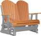 LuxCraft LuxCraft Tangerine 4 ft. Recycled Plastic Adirondack Outdoor Glider Tangerine on Gray Adirondack Glider 4APGTGR