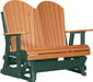 LuxCraft LuxCraft Tangerine 4 ft. Recycled Plastic Adirondack Outdoor Glider Tangerine on Green Adirondack Glider 4APGTG