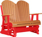 LuxCraft LuxCraft Tangerine 4 ft. Recycled Plastic Adirondack Outdoor Glider Tangerine on Red Adirondack Glider 4APGTR