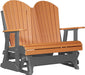 LuxCraft LuxCraft Tangerine 4 ft. Recycled Plastic Adirondack Outdoor Glider Tangerine on Slate Adirondack Glider 4APGTS