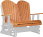 LuxCraft LuxCraft Tangerine 4 ft. Recycled Plastic Adirondack Outdoor Glider Tangerine on White Adirondack Glider 4APGTWH