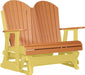 LuxCraft LuxCraft Tangerine 4 ft. Recycled Plastic Adirondack Outdoor Glider Tangerine on Yellow Adirondack Glider 4APGTY