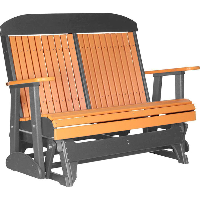 LuxCraft LuxCraft Tangerine 4 ft. Recycled Plastic Highback Outdoor Glider Bench Highback Glider