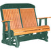 LuxCraft LuxCraft Tangerine 4 ft. Recycled Plastic Highback Outdoor Glider Bench Tangerine on Green Highback Glider 4CPGTG