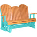 LuxCraft LuxCraft Tangerine 5 ft. Recycled Plastic Adirondack Outdoor Glider Tangerine on Aruba Blue Adirondack Glider 5APGTAB