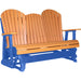 LuxCraft LuxCraft Tangerine 5 ft. Recycled Plastic Adirondack Outdoor Glider Tangerine on Blue Adirondack Glider 5APGTBL